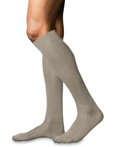 FALKE No. 10 Pure Fil d'Ecosse heren kniekousen, beige (wheat mel.)