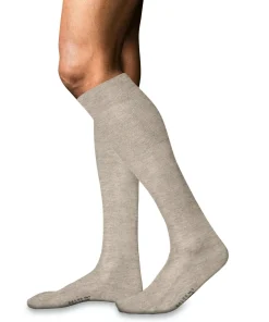 FALKE No. 9 Pure Fil d'Ecosse heren kniekousen, beige (wheat mel.)
