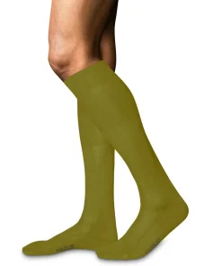 FALKE No. 9 Pure Fil d'Ecosse heren kniekousen, groen (vegetal)