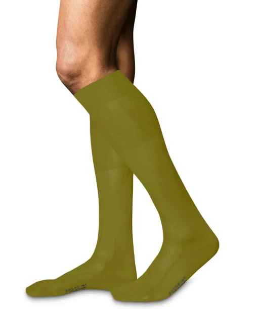 FALKE No. 9 Pure Fil d'Ecosse heren kniekousen, groen (vegetal)