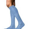 FALKE No. 9 Pure Fil d'Ecosse heren kniekousen, ijsblauw (arcticblue)