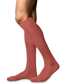 FALKE No. 10 Pure Fil d'Ecosse heren kniekousen, kreeft oranje (lobster)