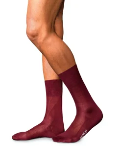 FALKE No. 4 Pure Silk herensokken, donkerrood (barolo)
