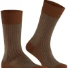 FALKE Oxford Stripe herensokken, oranje (terracotta)