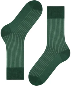 FALKE Oxford Stripe herensokken, groen (hunter green)
