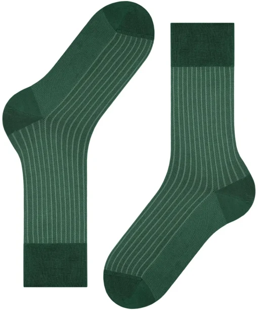 FALKE Oxford Stripe herensokken, groen (hunter green)