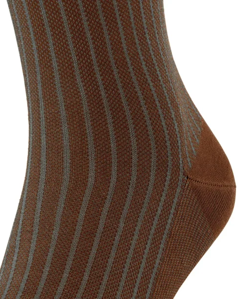 FALKE Oxford Stripe herensokken, oranje (terracotta)