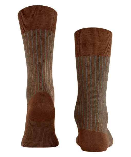 FALKE Oxford Stripe herensokken, oranje (terracotta)