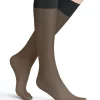 FALKE Pure Matt 20 DEN dames kniekousen, zwart (black)