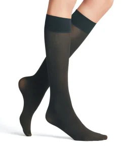 FALKE Pure Matt 50 DEN dames kniekousen, antraciet grijs (graphite)