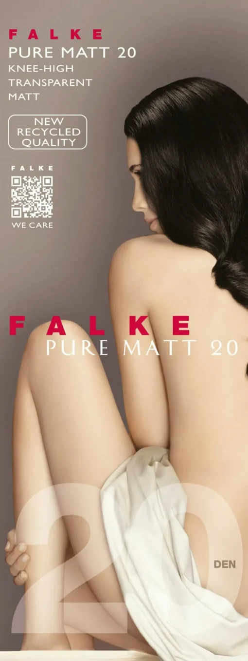 FALKE Pure Matt 20 DEN dames kniekousen, beige (cocoon)