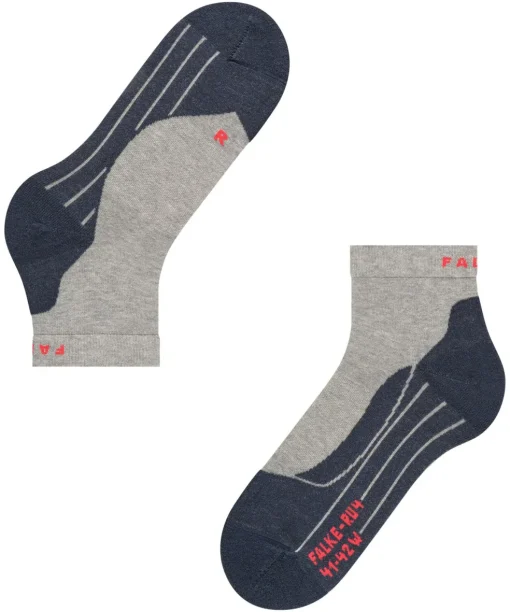 FALKE RU4 Endurance Short heren running sokken kort, grijs (lightgrey)