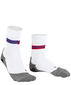 FALKE RU5 Race heren running sokken, wit met grijs, rood en blauw (white-lightning)