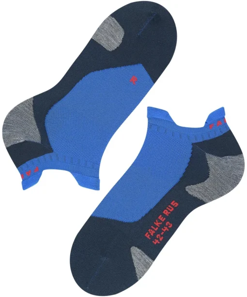 FALKE RU5 Race Invisible heren running kousenvoetjes, kobaltblauw (cobalt)