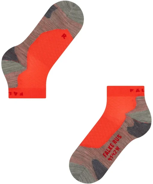 FALKE RU5 Race Short dames running sokken, neon rood (neon red)