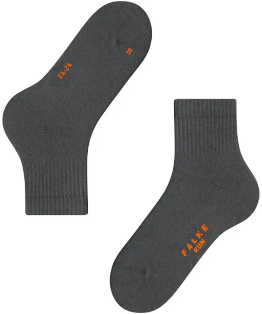 FALKE Run Rib unisex sokken kort, donkergrijs (dark grey)