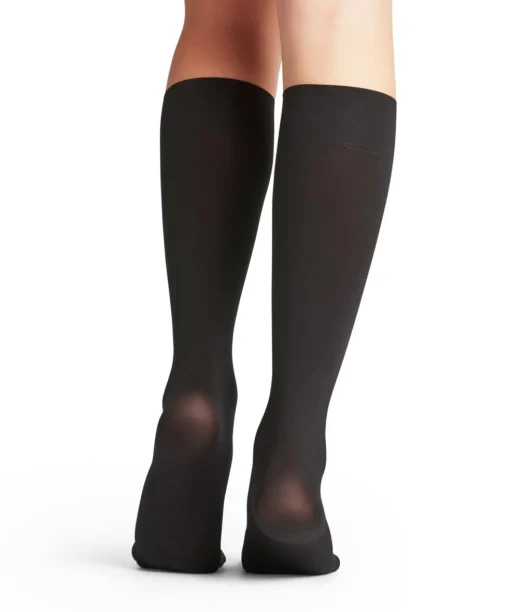 FALKE Seidenglatt 40 DEN dames kniekousen, zwart (black)