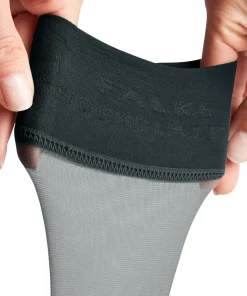 FALKE Seidenglatt 15 DEN dames kniekousen, antraciet grijs (graphite)