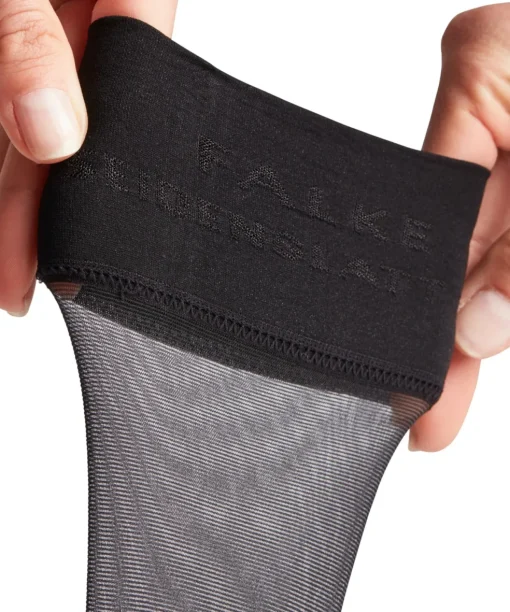 FALKE Seidenglatt 15 DEN dames kniekousen, zwart (black)