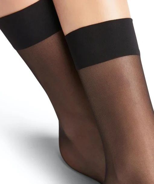 FALKE Seidenglatt 15 DEN dames sokjes, zwart (black)