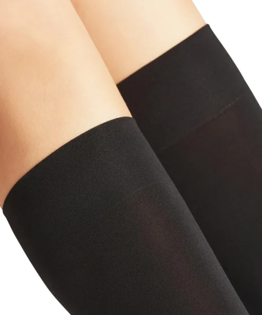 FALKE Seidenglatt 40 DEN dames kniekousen, zwart (black)