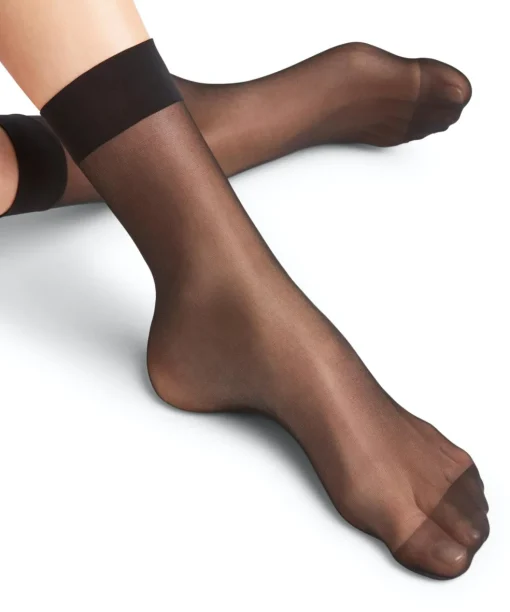FALKE Seidenglatt 15 DEN dames sokjes, zwart (black)