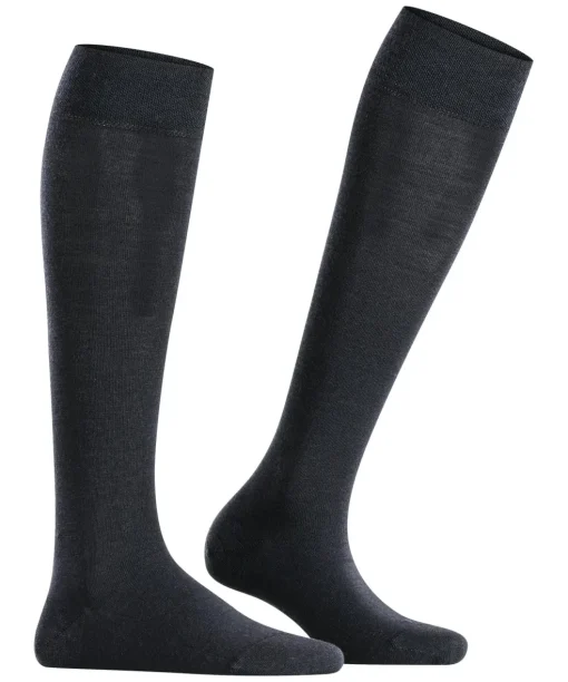 FALKE Sensitive Berlin dames kniekousen, donkerblauw (dark navy)