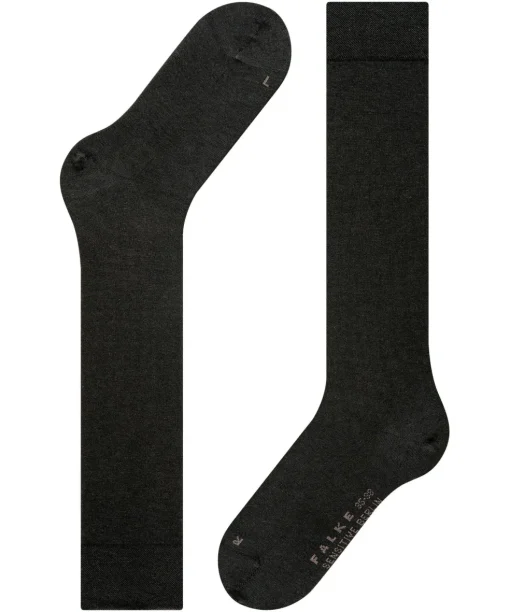 FALKE Sensitive Berlin dames kniekousen, zwart (black)