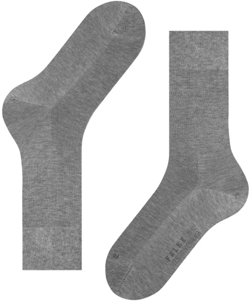 FALKE Sensitive Malaga herensokken, grijs (steel mel.)