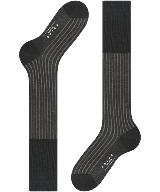 FALKE Shadow heren kniekousen, grijs (grey-white)