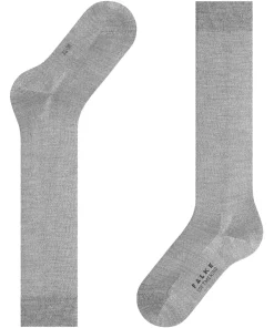 FALKE Softmerino dames kniekousen, grijs (light grey mel.)