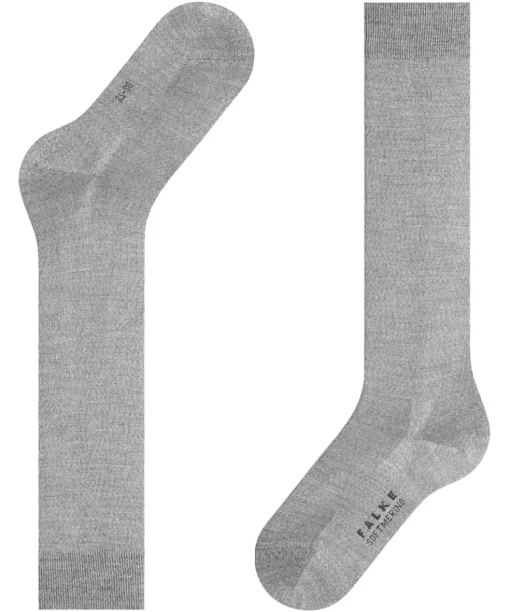 FALKE Softmerino dames kniekousen, grijs (light grey mel.)