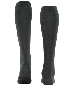 FALKE Softmerino dames kniekousen, antraciet grijs (anthra.mel)
