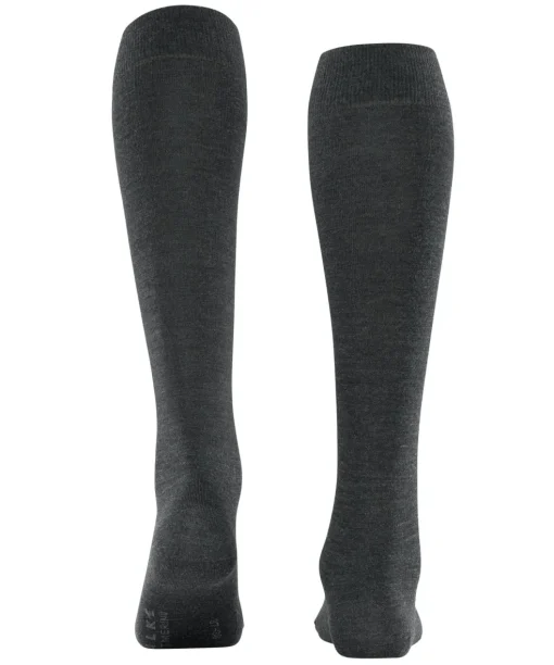 FALKE Softmerino dames kniekousen, antraciet grijs (anthra.mel)