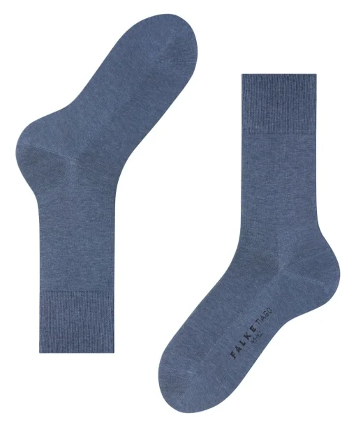 FALKE Tiago herensokken, jeansblauw melange (denim melange)