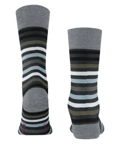 FALKE Tinted Stripe herensokken, antraciet grijs (asphalt mel.)