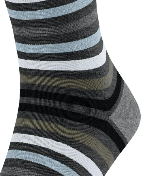 FALKE Tinted Stripe herensokken, antraciet grijs (asphalt mel.)