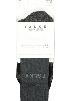 FALKE TK2 Cool dames wandelsokken, grijs (asphalt melange)