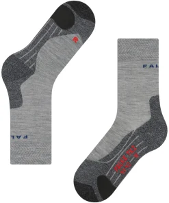 FALKE TK2 Explore Melange dames trekking sokken, grijs (m.grey melange)