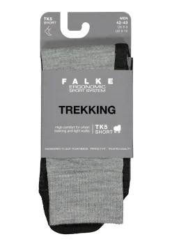 FALKE TK5 Short heren wandelsokken, licht grijs (light grey)