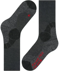 FALKE TKX Expedition dames trekking sokken, asfalt grijs (asphalt melangeange)