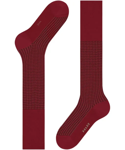 FALKE Uptown Tie heren kniekousen, rood (scarlet)