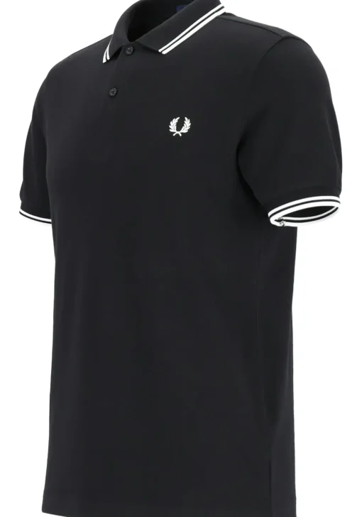Fred Perry M3600 polo twin tipped shirt, heren polo, Black / White / White