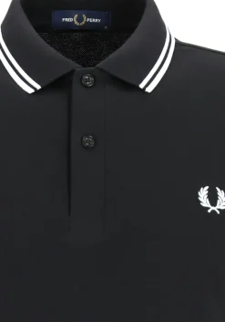 Fred Perry M3600 polo twin tipped shirt, heren polo, Black / White / White