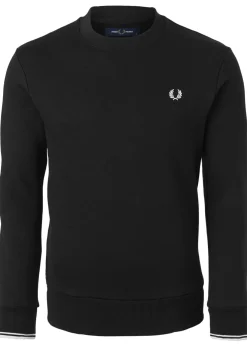 Fred Perry O-hals sweatshirt, zwart