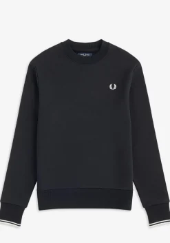 Fred Perry O-hals sweatshirt, zwart