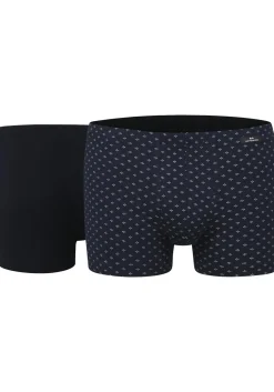 Gotzburg heren boxer normale lengte (2-pack), donkerblauw mini dessin