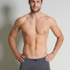 Gotzburg heren boxer normale lengte (1-pack), donkerblauw dessin