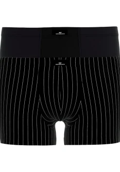 Gotzburg heren boxer normale lengte (2-pack), zwart en zwart-wit gestreept