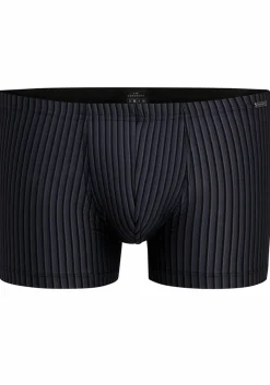 Gotzburg heren boxer normale lengte (1-pack), zwart-grijs gestreept
